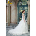 ED Bridal Exquisite Cap Sleeve Lace Applqiues Beads Floor Length A-Line Wedding Dresses